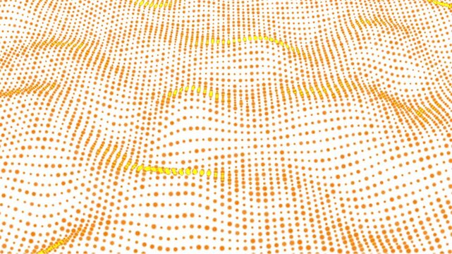 Dot wave background animation. Dots pattern with halftone effect. Futuristic technology background.