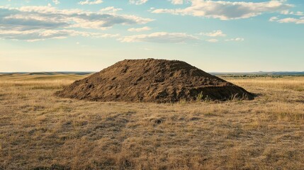 Vast Field with a Mound of Dirt