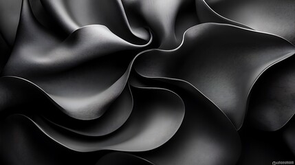 Obraz premium Abstract dark gray fabric waves.