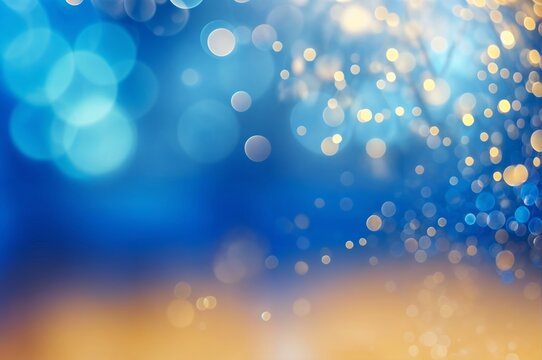 Colorful confetti falling on a holiday on a blue background