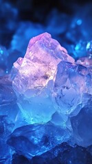 Obraz premium Glowing ice creates a magical spark among crystal formations in a mystical setting and captures the essence of fantasy in radiant hues