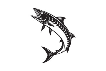 Fototapeta premium Barracuda silhouette vector