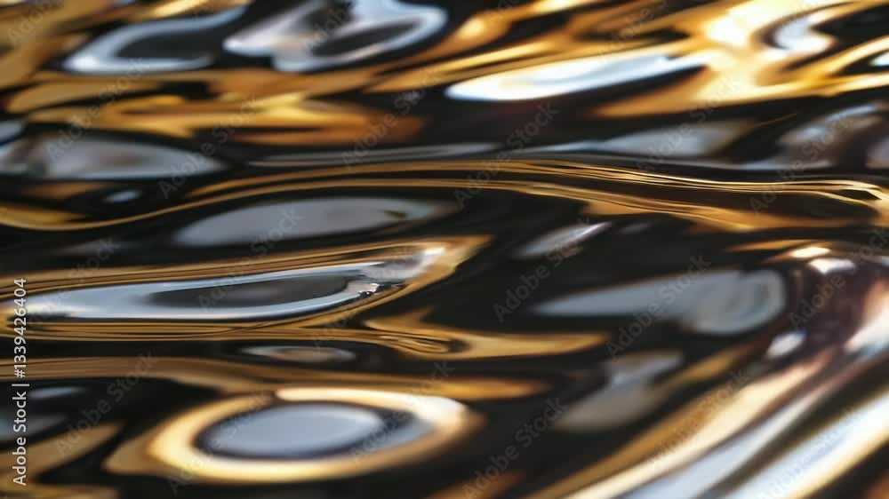 Poster mesmerizing liquid gold fluid dynamics emphasizing flow and shine