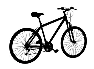 Fototapeta premium Black bicycle, top back view. Black leather saddle and handles. Png clipart isolated on transparent background