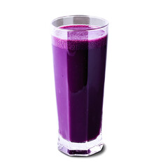 Purple juice in a glass isolated on transparent background