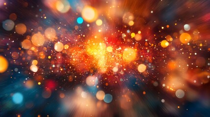 Obraz premium Abstract Festive Background with Sparkling Lights and Bokeh