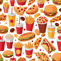 fastfood, fast, snack, food, meal, delicious, background, lunch, dinner, fat, american, burger, unhealthy, restaurant, meat, isolated, junk, menu, cheeseburger, tasty, set, hamburger, sandwich, cuisin
