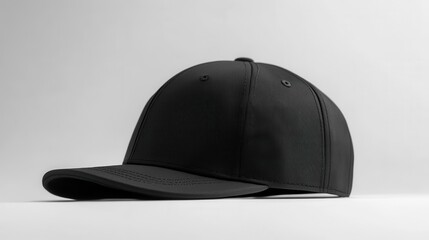 Fototapeta premium Black Baseball Cap Side View with Stylish Design