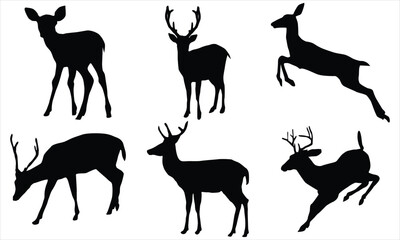 deer silhouettes vector