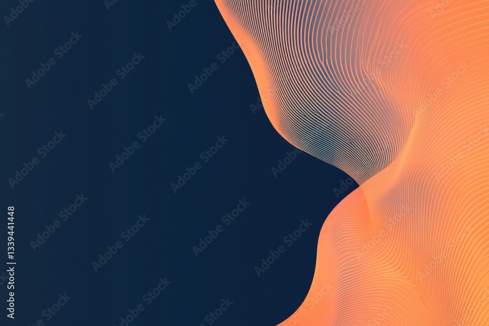Aufkleber gradient of warm oranges to deep blues symbolizing growth and empowerment with flowing abstract curv