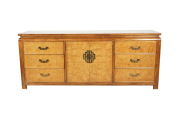 wooden chest of drawers isolated  Century Furniture Hollywood Regency Chinoiserie Burl Wood Dresser or Credenza