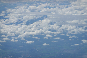 Fototapeta premium Background Concept, White Fluffy Cloud and Blue Sky