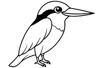 Obraz premium a cute kingfisher line art silhouette vector illustration