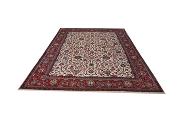 oriental carpet isolated on white  Overton Hand Knotted Wool Vintage Inspired Traditional Mogul...