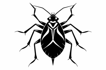 aphid line art silhouette vector illustration