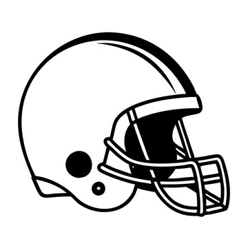 recommend clip art: American football helmet icon in black and white