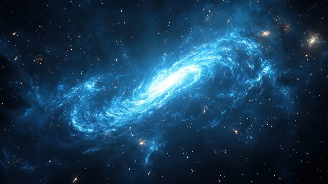 Cosmic nebula swirl, vibrant blue