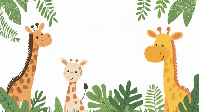 Cute giraffes in a jungle