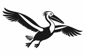 Fototapeta premium azure kingfisher is flying with two leg line art silhouette vector illustration