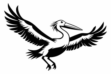 Fototapeta premium azure kingfisher is flying with two leg line art silhouette vector illustration