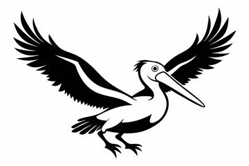 Fototapeta premium azure kingfisher is flying with two leg line art silhouette vector illustration