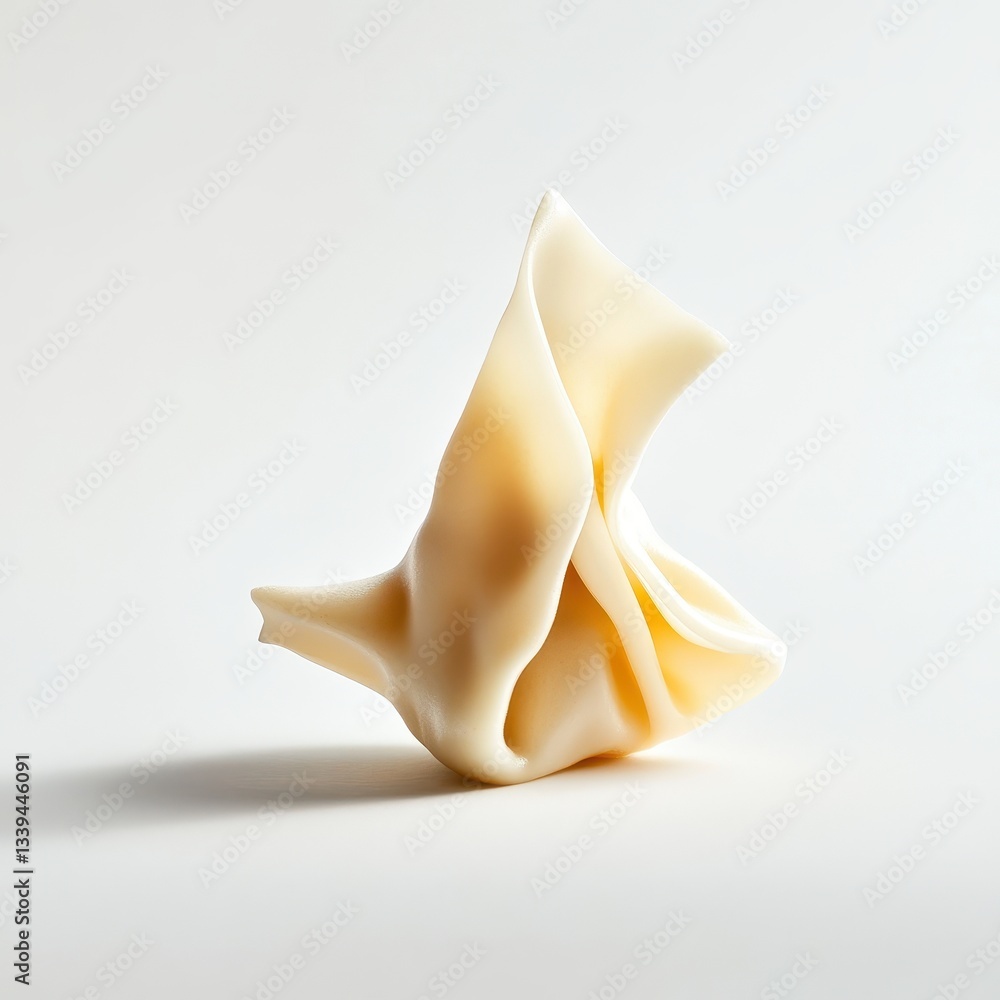 Poster artistic display of folded soft material with smooth surfaces