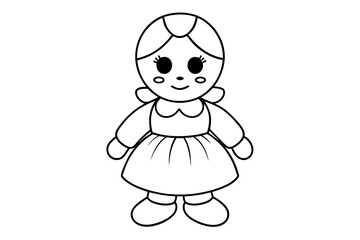 baby doll line art silhouette vector illustration