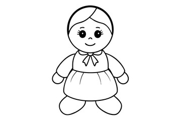 baby doll line art silhouette vector illustration