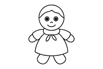 baby doll line art silhouette vector illustration