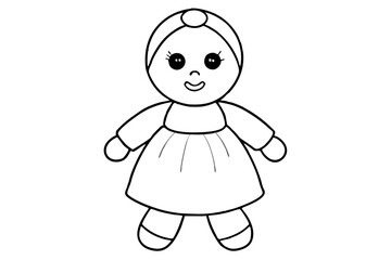baby doll line art silhouette vector illustration