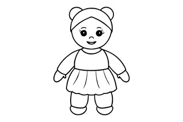 baby doll line art silhouette vector illustration