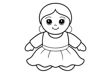 baby doll line art silhouette vector illustration