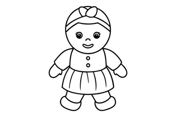 baby doll line art silhouette vector illustration