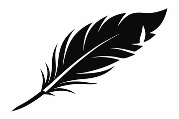 Obraz premium bird feather line art silhouette vector illustration