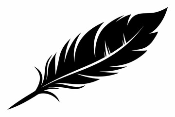 Obraz premium bird feather line art silhouette vector illustration
