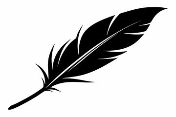 Obraz premium bird feather line art silhouette vector illustration