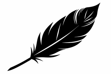 Obraz premium bird feather line art silhouette vector illustration