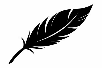 Fototapeta premium bird feather line art silhouette vector illustration