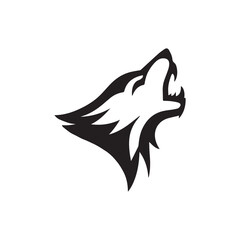 Silhouette of a wolf vector illustration isolated on white background