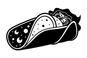 burrito line art silhouette vector illustration