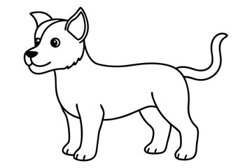cute dog line art silhouette vector illustration