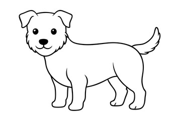 cute dog line art silhouette vector illustration