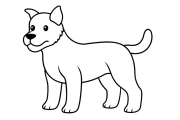 cute dog line art silhouette vector illustration