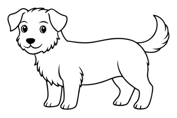 cute dog line art silhouette vector illustration