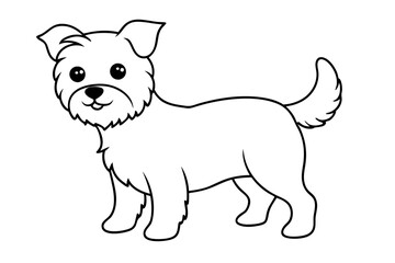 cute dog line art silhouette vector illustration
