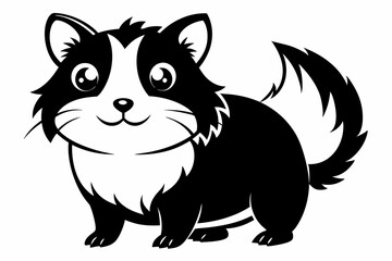 cute little hamster line art silhouette vector illustration