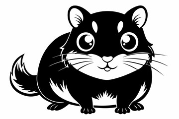 cute little hamster line art silhouette vector illustration