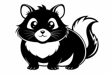 cute little hamster line art silhouette vector illustration