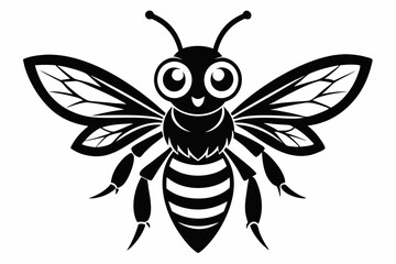 Obraz premium cute wasp line art silhouette vector illustration