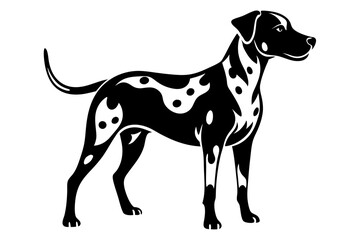 dalmatian line art silhouette vector illustration